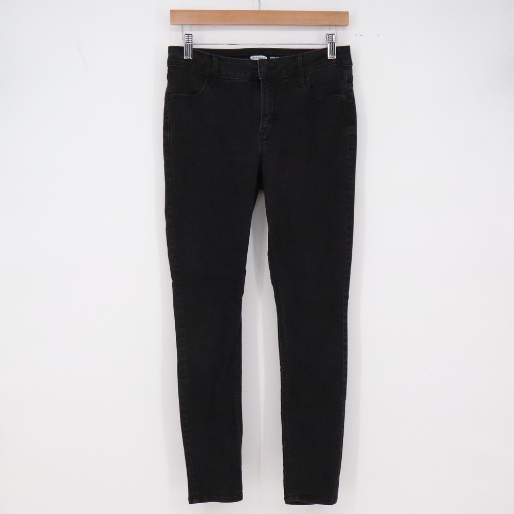 Old Navy Jeans Womens 6 Super Skinny Mid-Rise Black Stretch Denim Excellent